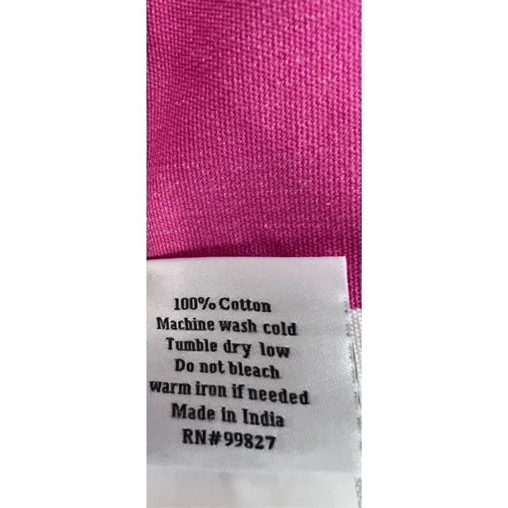 3 Piece Annie Selke Pink White Stripe Valance Set-See Description For Sizes
